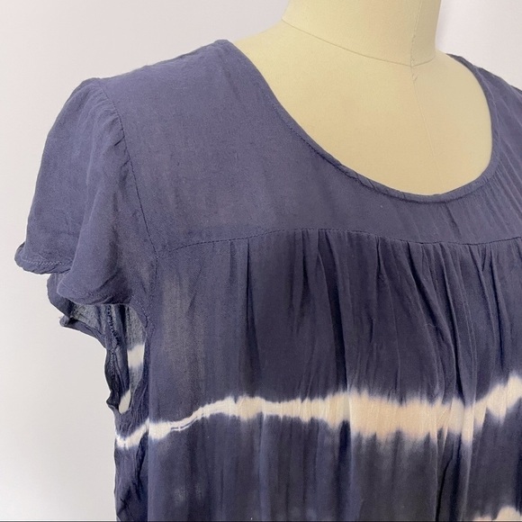 Vicinity Short Sleeve Tie Dye Top- Navy L - Picture 3 of 9